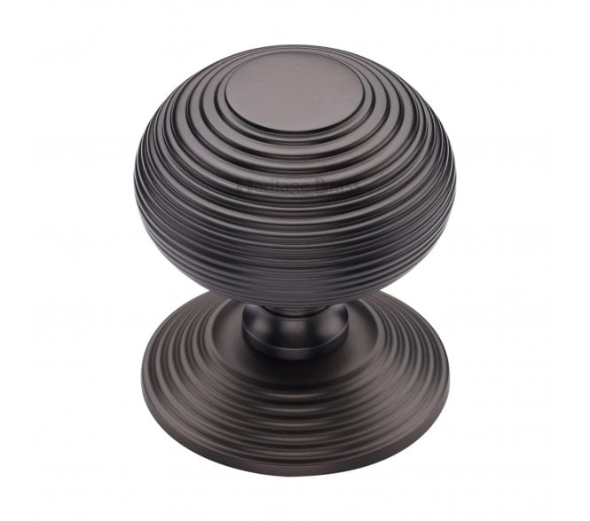 Heritage Brass RR906 Reeded Centre Door Knob - Matt Bronze