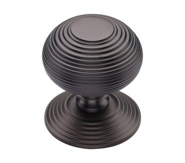 Heritage Brass RR906 Reeded Centre Door Knob - Matt Bronze