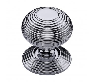 Heritage Brass RR906 Reeded Centre Door Knob - Polished Chrome