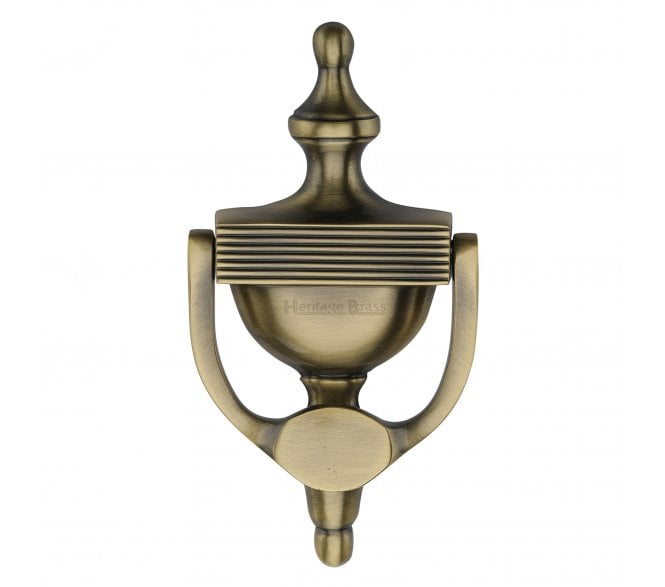 Heritage Brass RR912 Reeded Urn Door Knocker - 195mm - Antique Brass