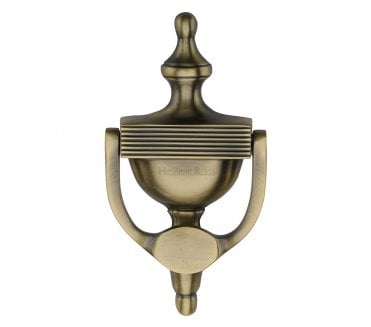 Heritage Brass RR912 Reeded Urn Door Knocker - 195mm - Antique Brass