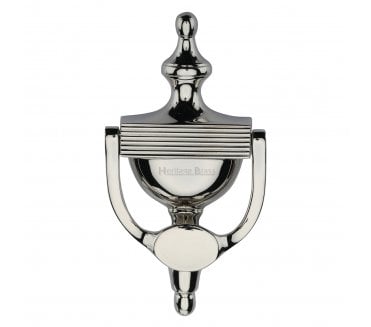 Heritage Brass RR912 Reeded Urn Door Knocker - 195mm - Polished Nickel