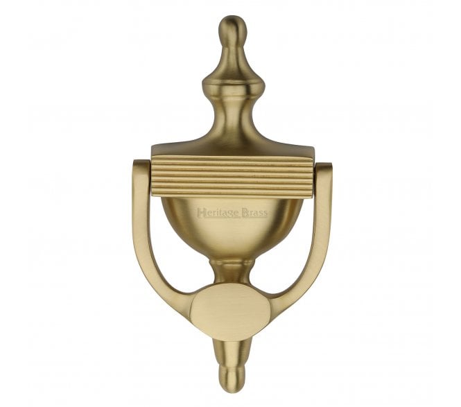 Heritage Brass RR912 Reeded Urn Door Knocker - 195mm - Satin Brass