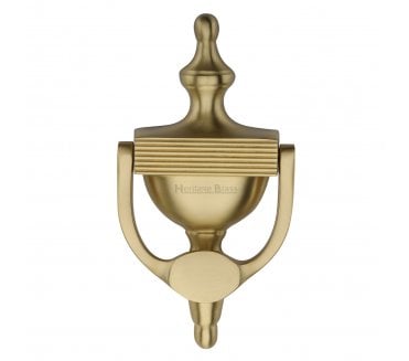 Heritage Brass RR912 Reeded Urn Door Knocker - 195mm - Satin Brass