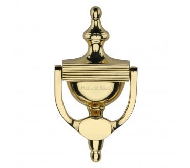 Heritage Brass RR912 Reeded Urn Door Knocker - 195mm - Unlacquered Brass