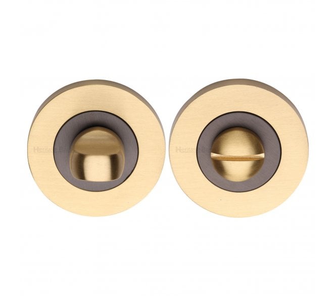 Heritage Brass RS4049 Bathroom Turn & Release - Matt Bronze/Satin Brass