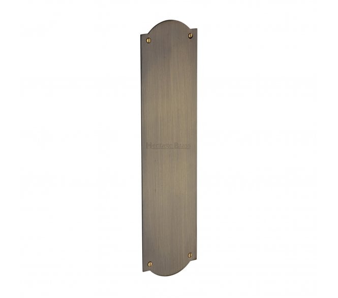 Heritage Brass S640 Savoy Shaped Finger Plate 305x76mm - Antique Brass