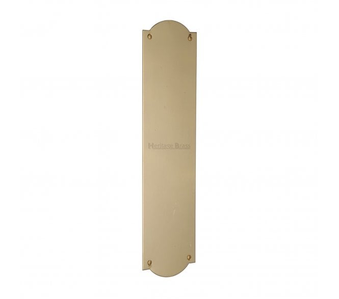 Heritage Brass S640 Savoy Shaped Finger Plate 305x76mm - Polished Brass