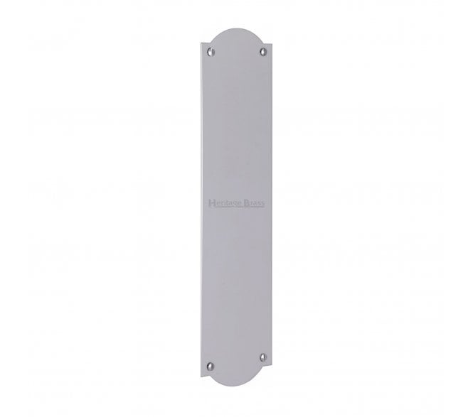 Heritage Brass S640 Savoy Shaped Finger Plate 305x76mm - Polished Chrome