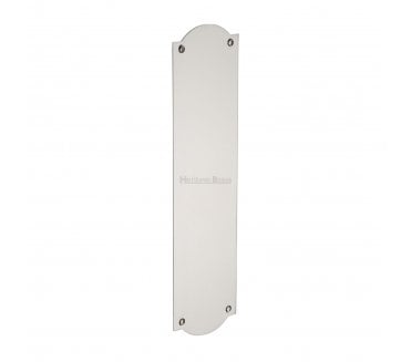 Heritage Brass S640 Savoy Shaped Finger Plate 305x76mm - Polished Nickel