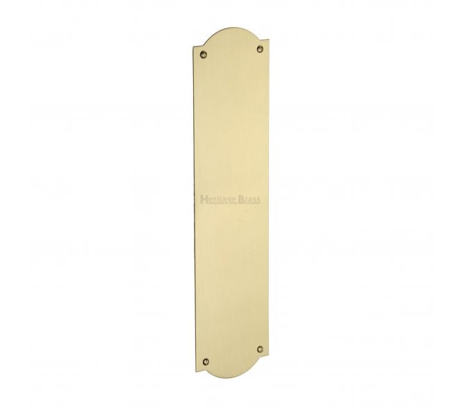 Heritage Brass S640 Savoy Shaped Finger Plate 305x76mm - Satin Brass