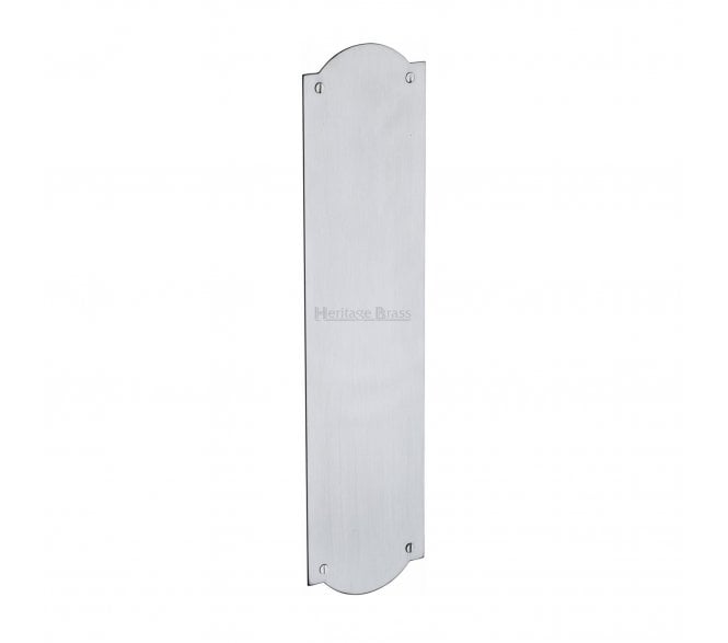 Heritage Brass S640 Savoy Shaped Finger Plate 305x76mm - Satin Chrome