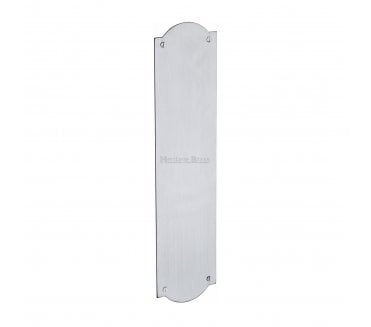 Heritage Brass S640 Savoy Shaped Finger Plate 305x76mm - Satin Chrome