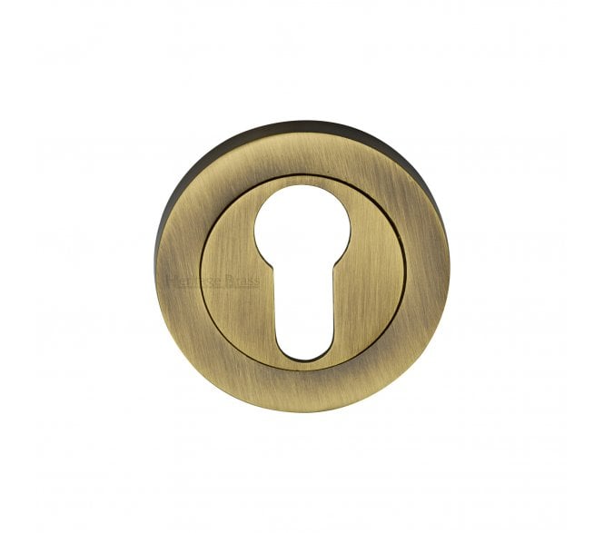 Heritage Brass Signac Euro Profile Escutcheon  -  Antique Brass