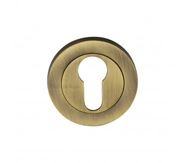 Heritage Brass Signac Euro Profile Escutcheon  -  Antique Brass