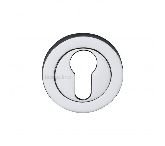 Heritage Brass Signac Euro Profile Escutcheon  - Polished Chrome