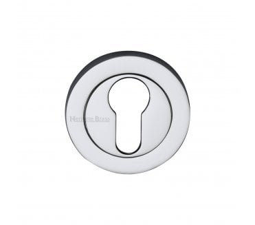 Heritage Brass Signac Euro Profile Escutcheon  - Polished Chrome