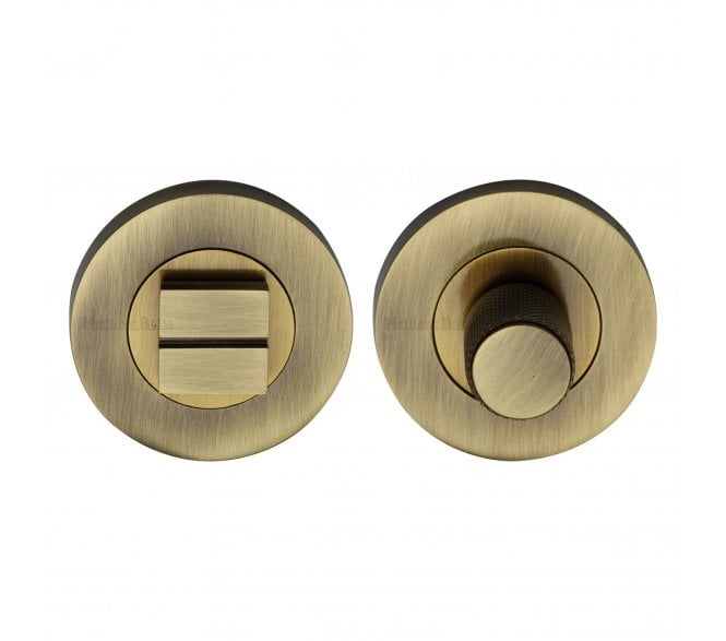 Heritage Brass Signac Knurled Turn & Release -  Antique Brass