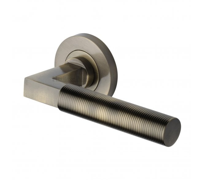 Heritage Brass Signac Spectral Lever Handle On Rose - Antique Brass