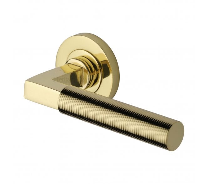 Heritage Brass Signac Spectral  Lever Handle On Rose - Polished Brass