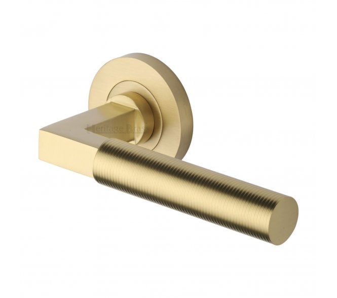 Heritage Brass Signac Spectral  Lever Handle On Rose - Satin Brass