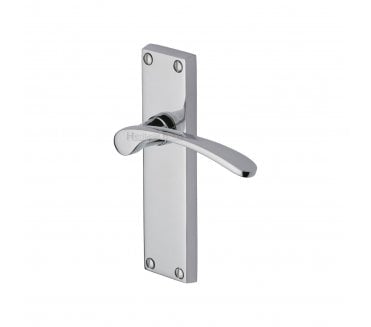Heritage Brass Sophia Door Handles On Backplate - Polished Chrome