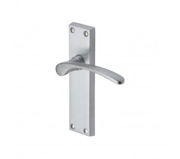 Heritage Brass Sophia Door Handles On Backplate - Satin Chrome