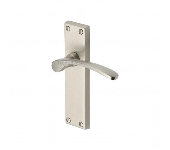 Heritage Brass Sophia Door Handles On Backplate - Satin Nickel