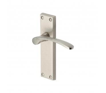 Heritage Brass Sophia Door Handles On Backplate - Satin Nickel