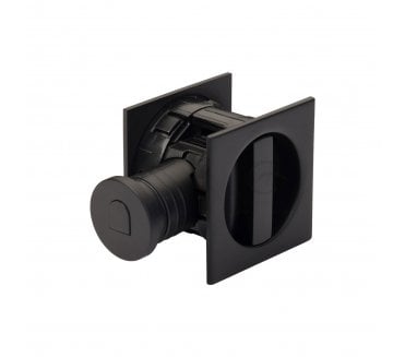 Heritage Brass SQ2801 Tubular Sliding Pocket Door Bathroom Lock Set (Square) - Matt Black