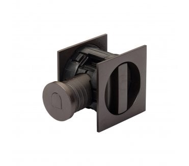 Heritage Brass SQ2801 Tubular Sliding Pocket Door Bathroom Lock Set (Square) - Matt Bronze