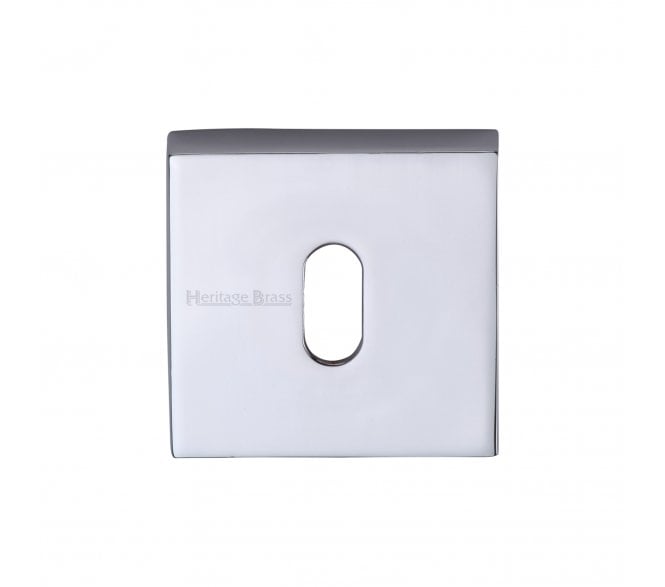 Heritage Brass SQ5002 Square Keyhole Escutcheon - Polished Chrome