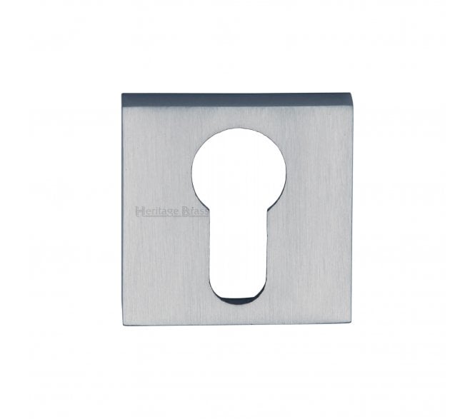 Heritage Brass SQ5004 Square Euro Profile Escutcheon - Satin Chrome