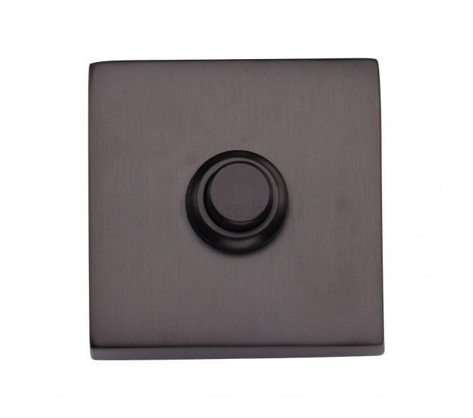 Heritage Brass Square Bell Push - 54x54mm - Matt Bronze