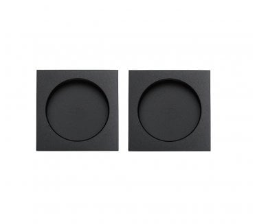 Heritage Brass Square Sliding Door Flush Pulls - Matt Black (Pair)