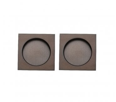 Heritage Brass Square Sliding Door Flush Pulls - Matt Bronze (Pair)