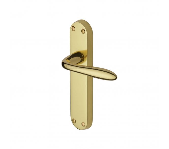 Heritage Brass Sutton Door Handles On Backplate - Polished Brass