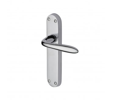 Heritage Brass Sutton Door Handles On Backplate - Polished Chrome