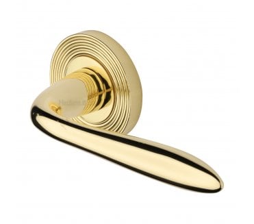Heritage Brass Sutton RR1752 Lever on Reeded Rose - Polished Brass