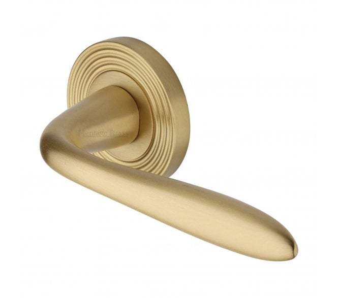 Heritage Brass Sutton RR1752 Lever on Reeded Rose - Satin Brass