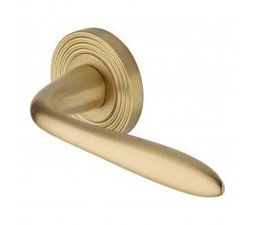 Heritage Brass Sutton RR1752 Lever on Reeded Rose - Satin Brass