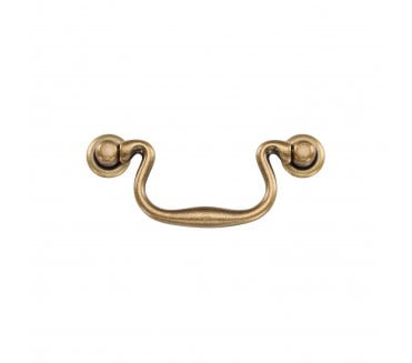 Heritage Brass Swan Drop Cabinet Pull - Distressed Brass