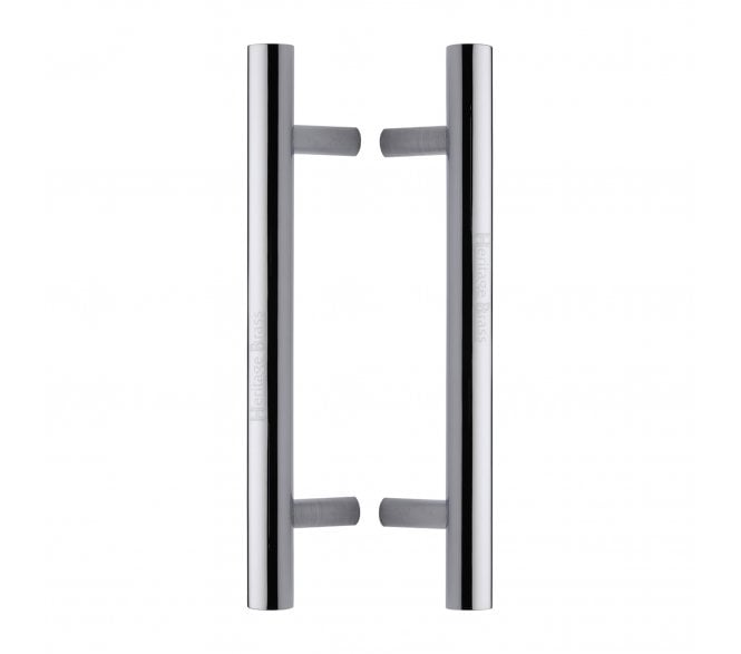 Heritage Brass T-Bar Back to Back Door Pull Handles - Polished Chrome