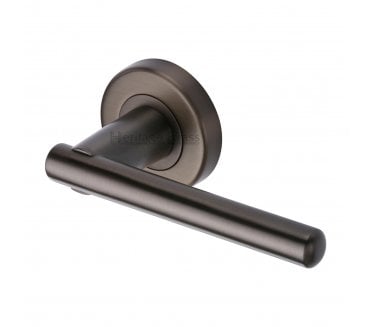 Heritage Brass V1001 Challenger Door Handles On Round Rose - Matt Bronze