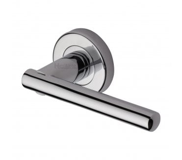 Heritage Brass V1001 Challenger Door Handles On Round Rose - Polished Chrome