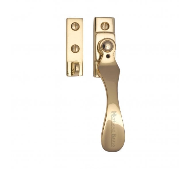 Heritage Brass V1005W Locking Spoon Window Fastener (Weather Stripped Windows) - Polished Brass