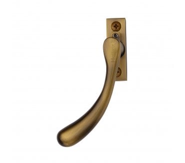 Heritage Brass V1009L Bulb-End Espag. Window Fastener (Lockable) - Antique Brass