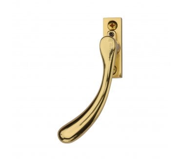 Heritage Brass V1009L Bulb-End Espag. Window Fastener (Lockable) - Polished Brass