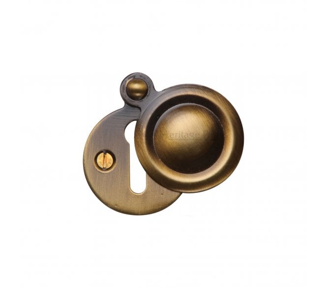 Heritage Brass V1020 Round Covered Keyhole Escutcheon - Antique Brass