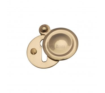 Heritage Brass V1020 Round Covered Keyhole Escutcheon - Polished Brass